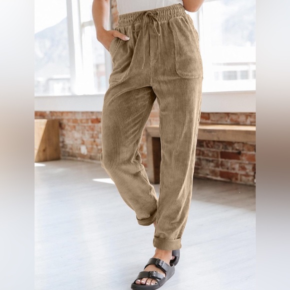 Pants - Drawstring Pants with Pockets